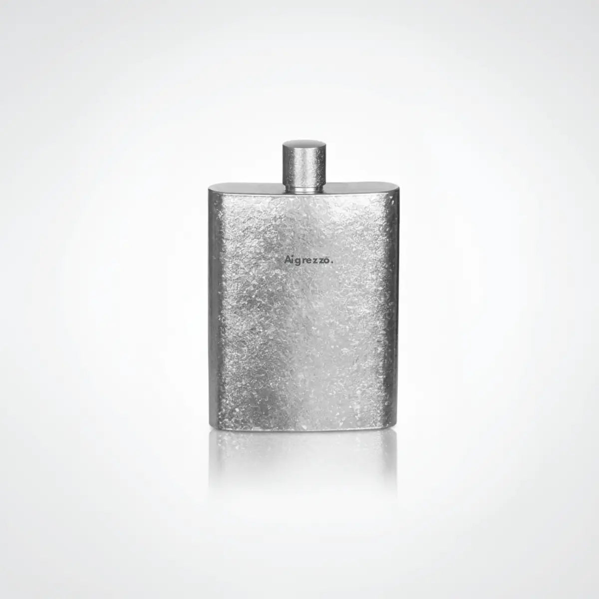 Aigrezzo titanium hip flask with textured finish, durable lightweight titanium flask with minimalist design
