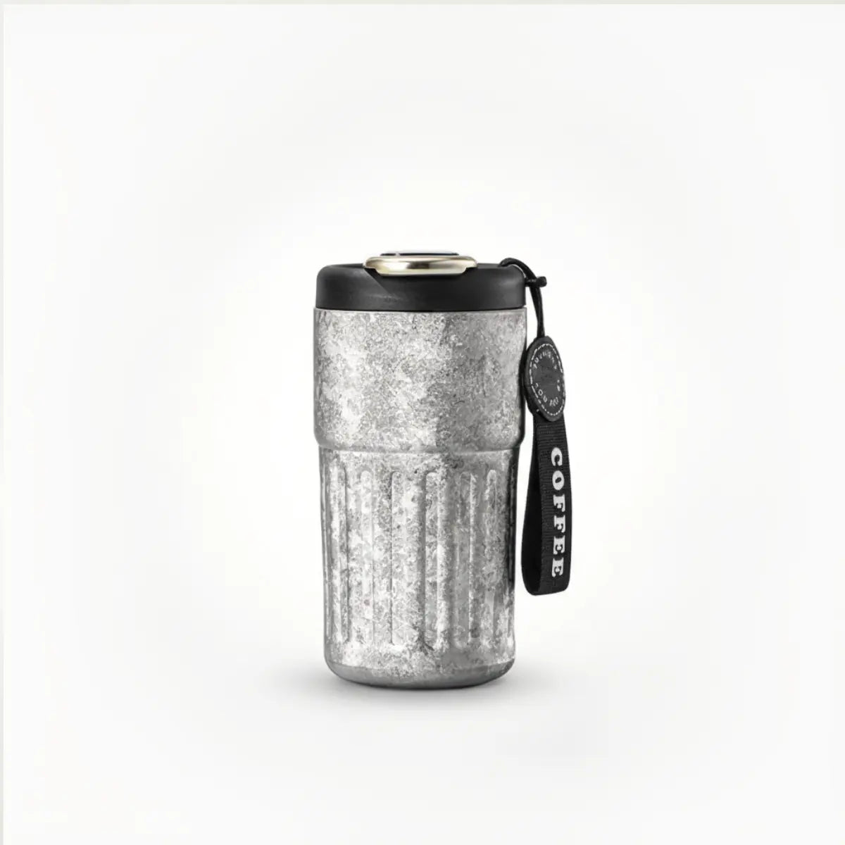 Aigrezzo titanium smart insulated coffee mug with lid and strap, durable lightweight titanium mug for daily use