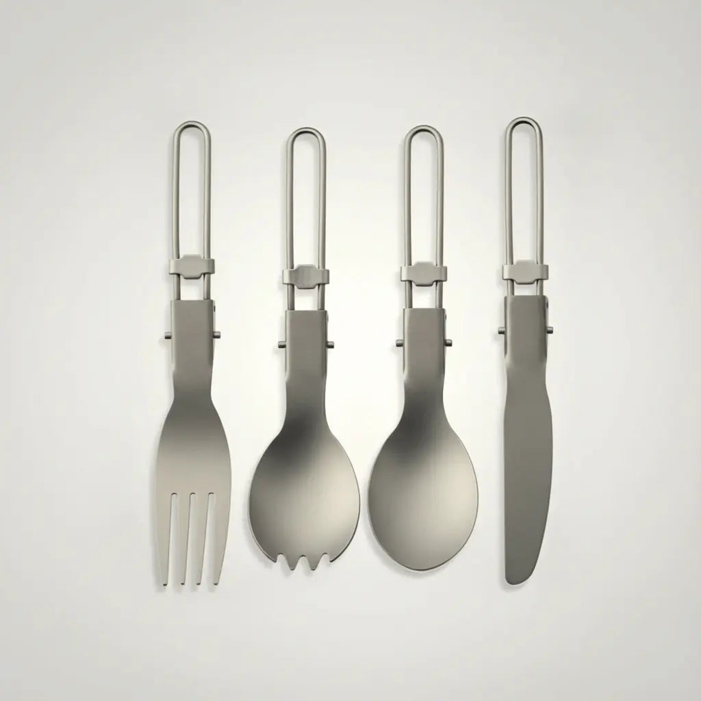 Aigrezzo Titanium Foldable Outdoor Cutlery Set